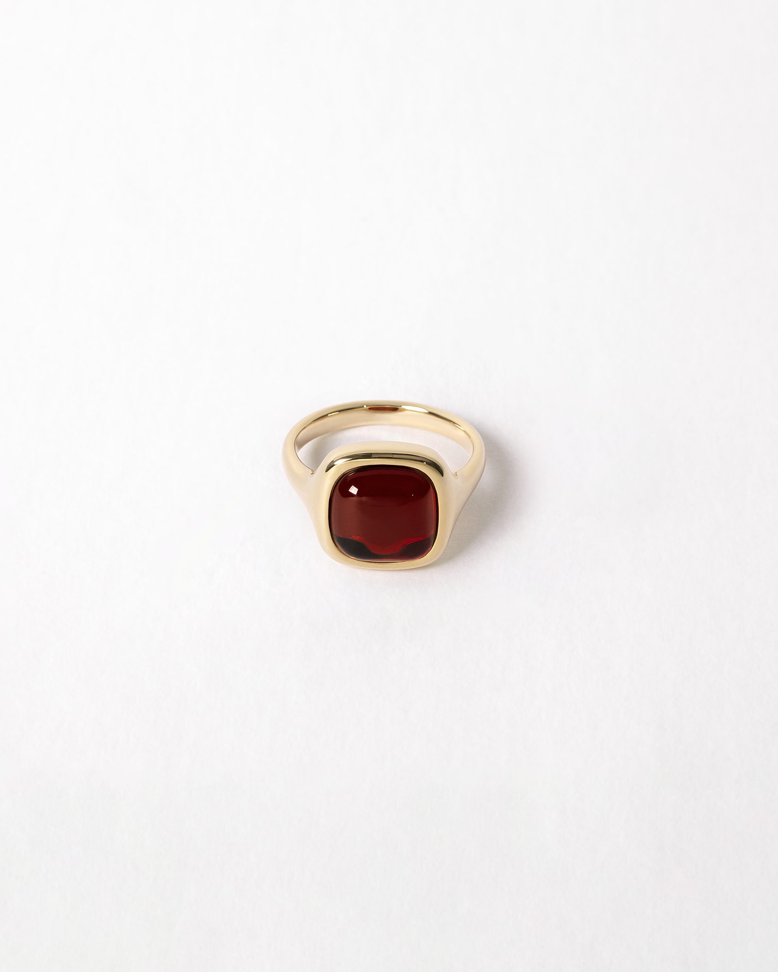 1922 Square Ring with Cherry Amber