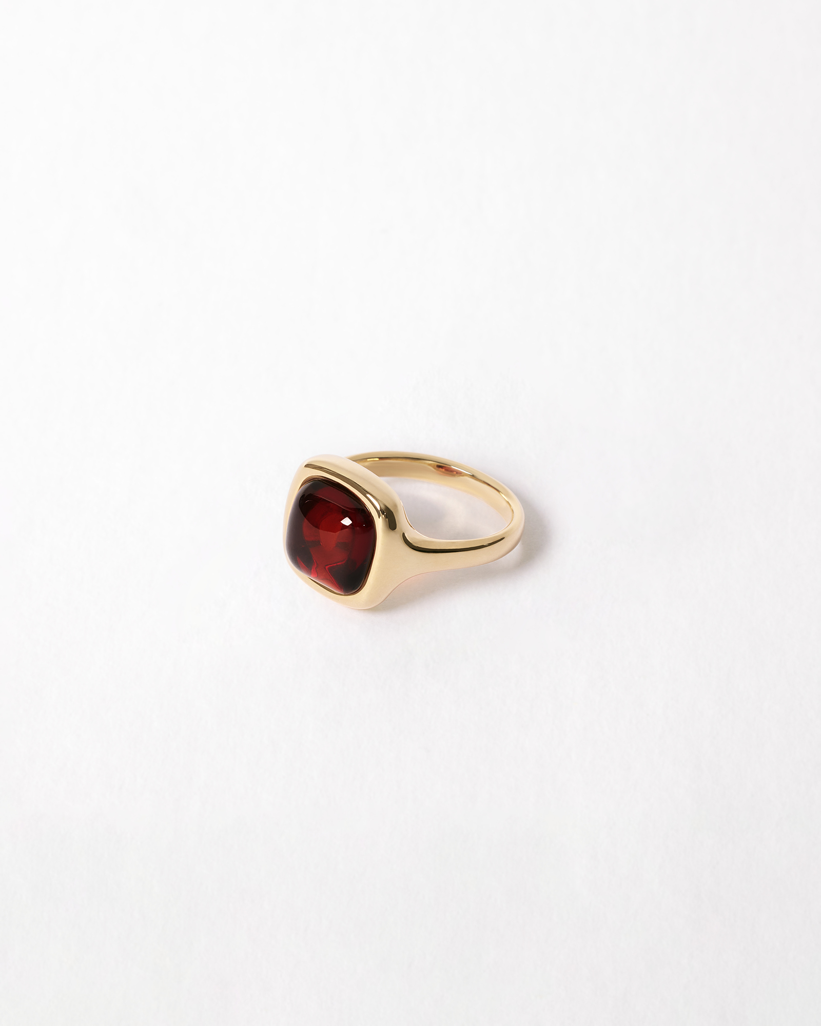1922 Square Ring with Cherry Amber